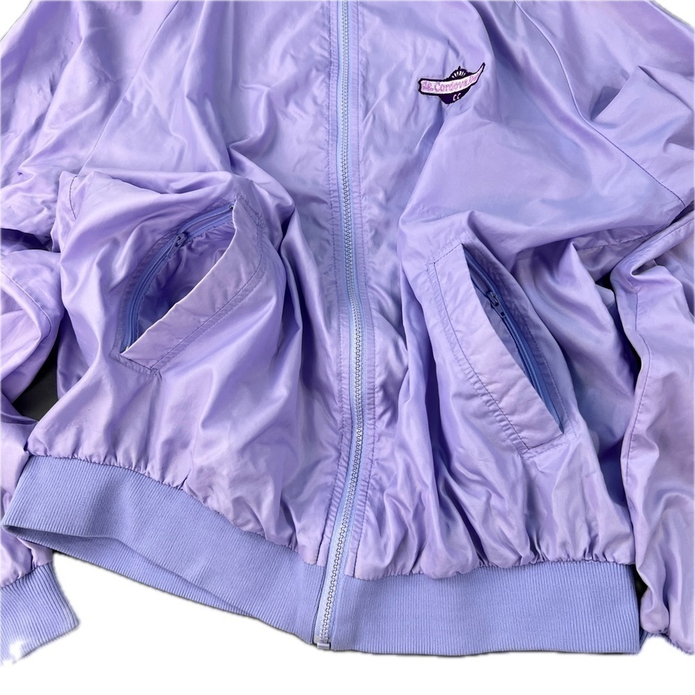1980s Vintage Pastel Purple Zip Up Jacket - Picture 5 of 13